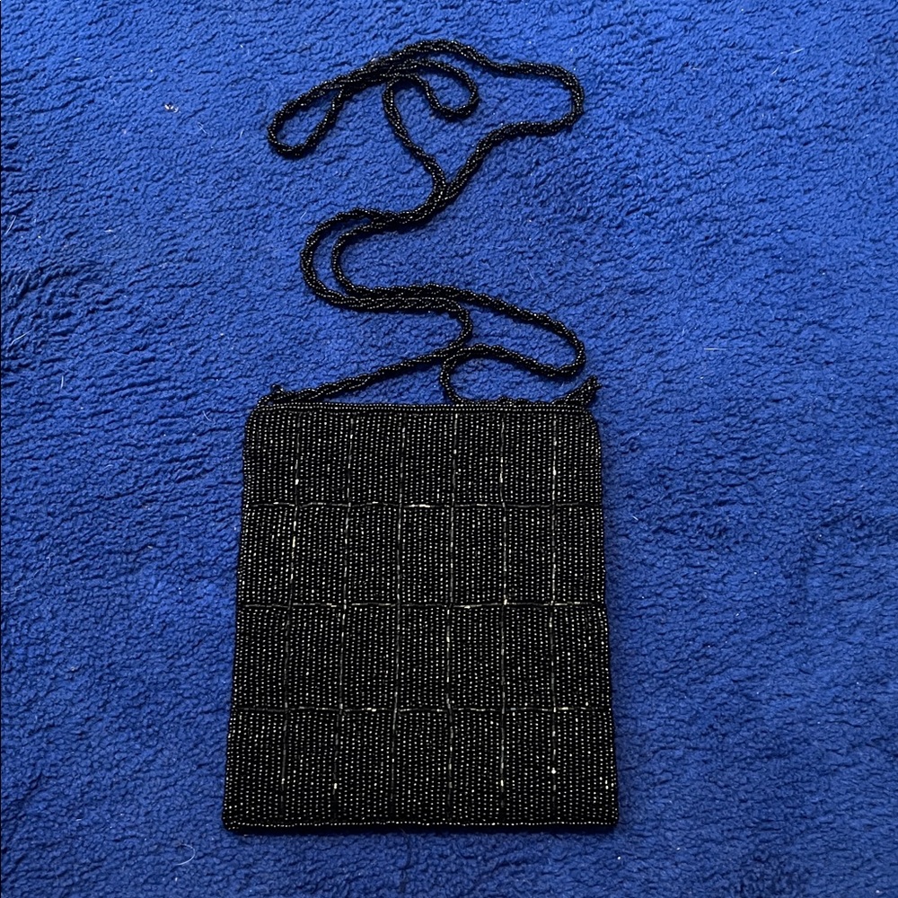 Black Beaded Crossbody Bag